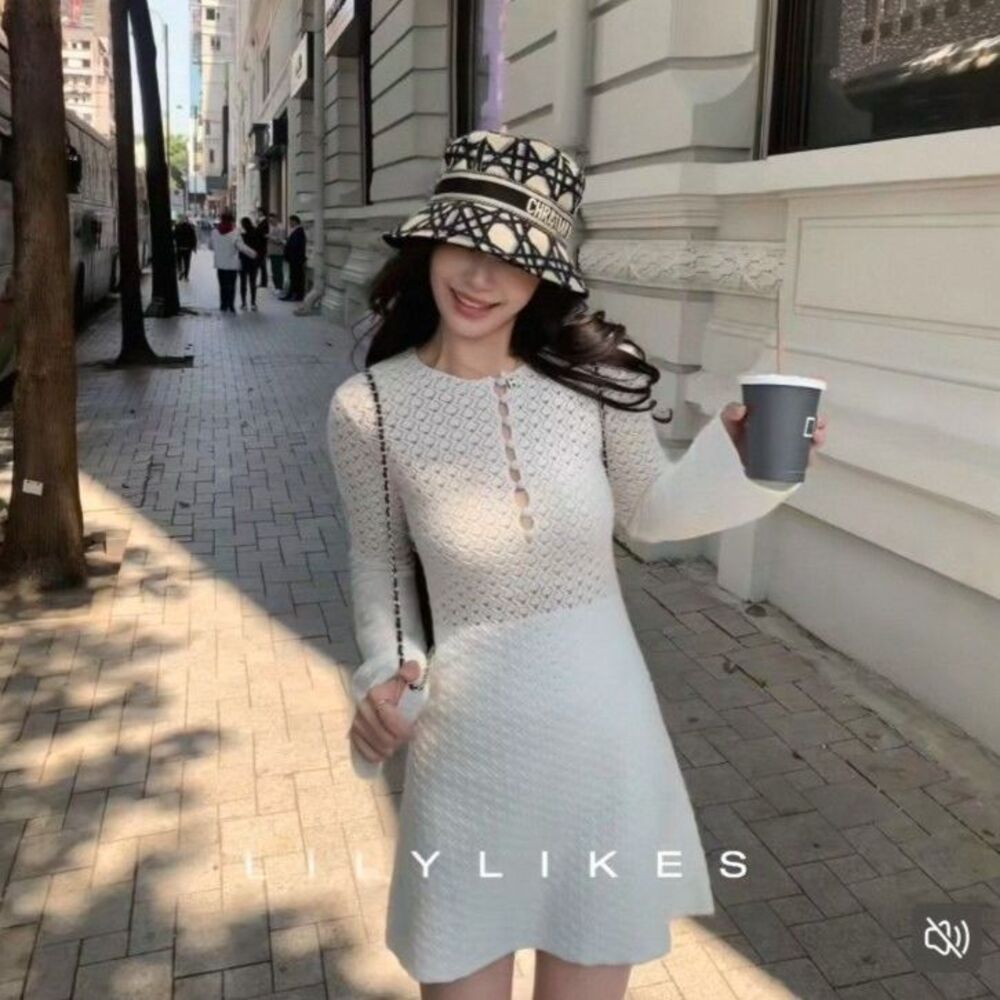 Unbranded Women's Cream and White Dress